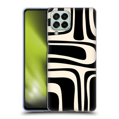 Kierkegaard Design Studio Retro Abstract Patterns Palm Springs Black Cream Soft Gel Case for Samsung Galaxy M53 (2022)