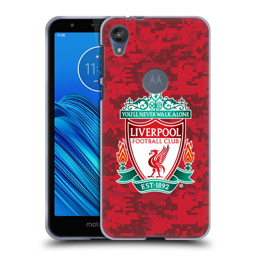 Liverpool Football Club Digital Camouflage Home Red Crest Soft Gel Case for Motorola Moto E6