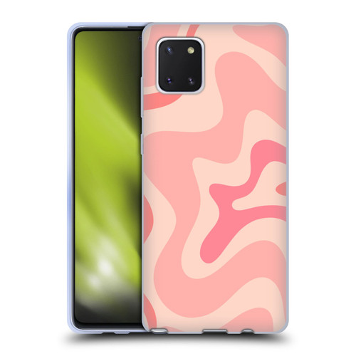 Kierkegaard Design Studio Retro Abstract Patterns Soft Pink Liquid Swirl Soft Gel Case for Samsung Galaxy Note10 Lite