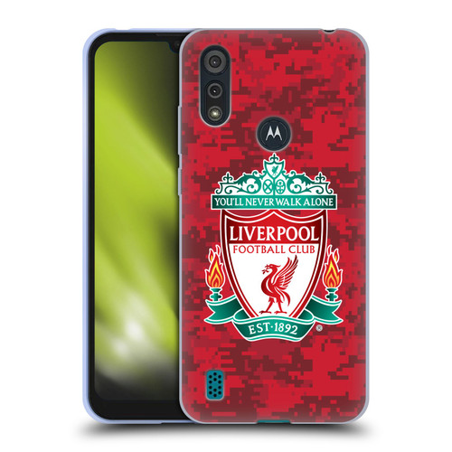 Liverpool Football Club Digital Camouflage Home Red Crest Soft Gel Case for Motorola Moto E6s (2020)