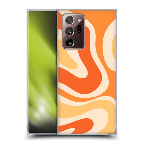 Kierkegaard Design Studio Retro Abstract Patterns Modern Orange Tangerine Swirl Soft Gel Case for Samsung Galaxy Note20 Ultra / 5G