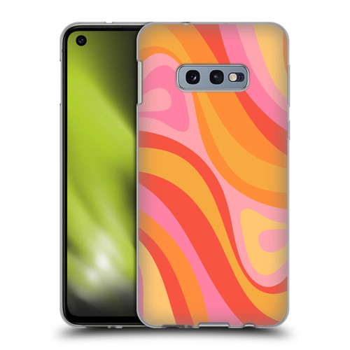 Kierkegaard Design Studio Retro Abstract Patterns Pink Orange Yellow Swirl Soft Gel Case for Samsung Galaxy S10e