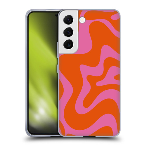Kierkegaard Design Studio Retro Abstract Patterns Hot Pink Orange Swirl Soft Gel Case for Samsung Galaxy S22 5G