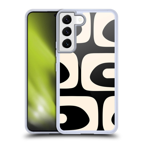 Kierkegaard Design Studio Retro Abstract Patterns Modern Piquet Black Cream Soft Gel Case for Samsung Galaxy S22 5G