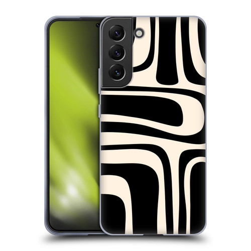 Kierkegaard Design Studio Retro Abstract Patterns Palm Springs Black Cream Soft Gel Case for Samsung Galaxy S22+ 5G