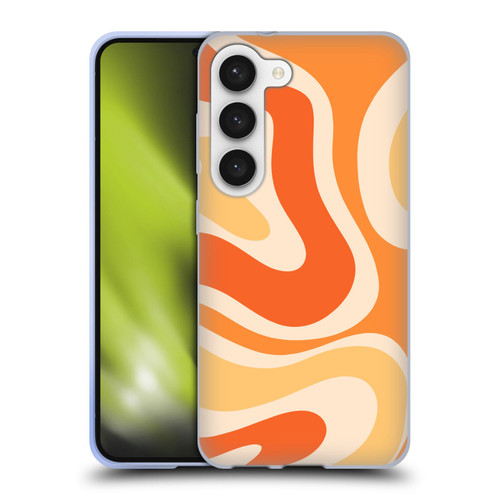 Kierkegaard Design Studio Retro Abstract Patterns Modern Orange Tangerine Swirl Soft Gel Case for Samsung Galaxy S23 5G