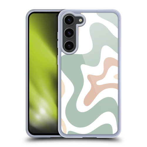 Kierkegaard Design Studio Retro Abstract Patterns Celadon Sage Swirl Soft Gel Case for Samsung Galaxy S23+ 5G