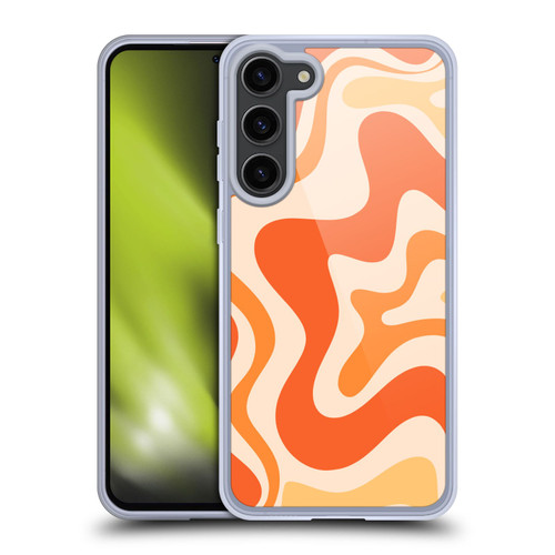 Kierkegaard Design Studio Retro Abstract Patterns Tangerine Orange Tone Soft Gel Case for Samsung Galaxy S23+ 5G