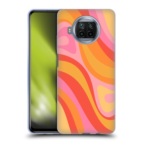 Kierkegaard Design Studio Retro Abstract Patterns Pink Orange Yellow Swirl Soft Gel Case for Xiaomi Mi 10T Lite 5G