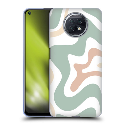 Kierkegaard Design Studio Retro Abstract Patterns Celadon Sage Swirl Soft Gel Case for Xiaomi Redmi Note 9T 5G