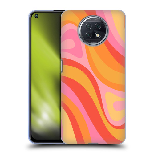 Kierkegaard Design Studio Retro Abstract Patterns Pink Orange Yellow Swirl Soft Gel Case for Xiaomi Redmi Note 9T 5G