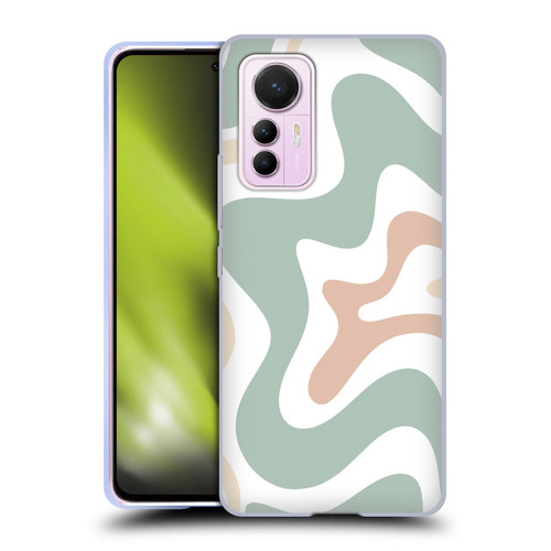 Kierkegaard Design Studio Retro Abstract Patterns Celadon Sage Swirl Soft Gel Case for Xiaomi 12 Lite