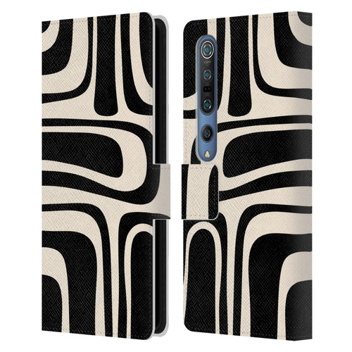 Kierkegaard Design Studio Retro Abstract Patterns Palm Springs Black Cream Leather Book Wallet Case Cover For Xiaomi Mi 10 5G / Mi 10 Pro 5G