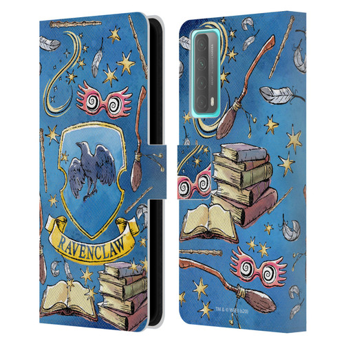 Harry Potter Deathly Hallows XIII Ravenclaw Pattern Leather Book Wallet Case Cover For Huawei P Smart (2021)