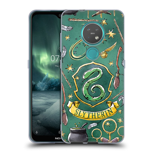 Harry Potter Deathly Hallows XIII Slytherin Pattern Soft Gel Case for Nokia 6.2 / 7.2