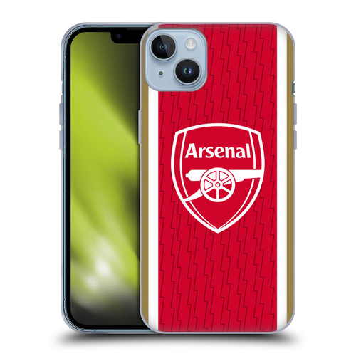 Arsenal FC 2023/24 Crest Kit Home Soft Gel Case for Apple iPhone 14 Plus