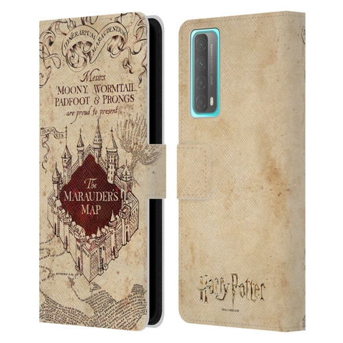 Harry Potter Prisoner Of Azkaban II The Marauder's Map Leather Book Wallet Case Cover For Huawei P Smart (2021)