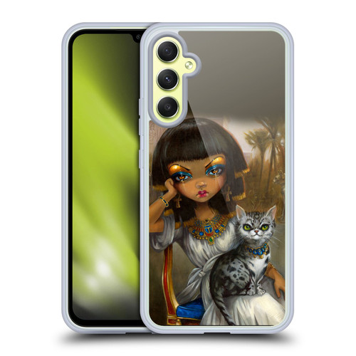 Strangeling Art Egyptian Girl with Cat Soft Gel Case for Samsung Galaxy A34 5G