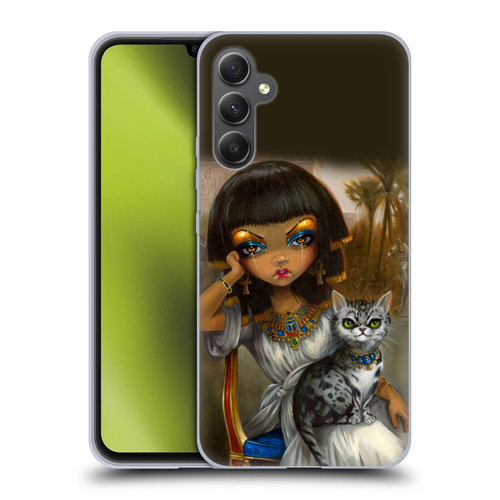 Strangeling Art Egyptian Girl with Cat Soft Gel Case for Samsung Galaxy A34 5G