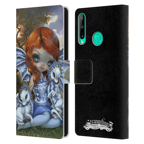 Strangeling Dragon Blue Willow Fairy Leather Book Wallet Case Cover For Huawei P40 lite E