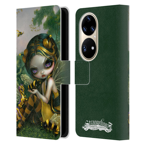 Strangeling Dragon Bee Fairy Leather Book Wallet Case Cover For Huawei P50 Pro