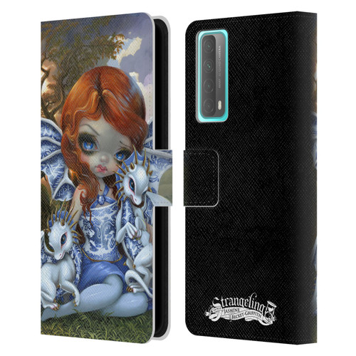 Strangeling Dragon Blue Willow Fairy Leather Book Wallet Case Cover For Huawei P Smart (2021)