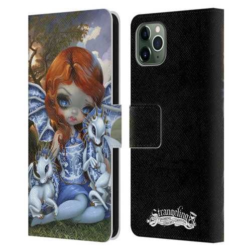 Strangeling Dragon Blue Willow Fairy Leather Book Wallet Case Cover For Apple iPhone 11 Pro Max
