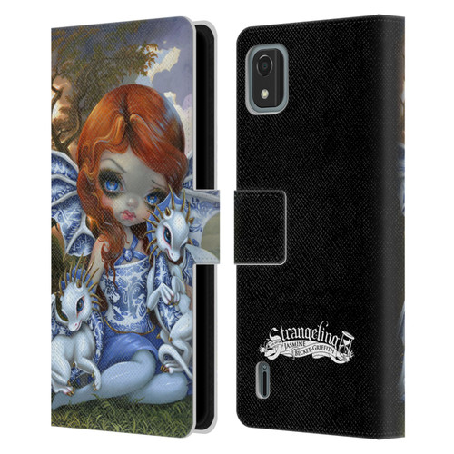 Strangeling Dragon Blue Willow Fairy Leather Book Wallet Case Cover For Nokia C2 2nd Edition