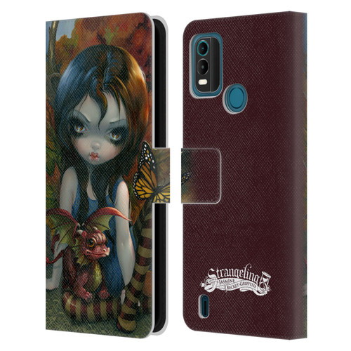 Strangeling Dragon Autumn Fairy Leather Book Wallet Case Cover For Nokia G11 Plus