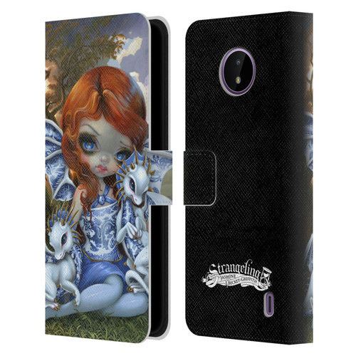 Strangeling Dragon Blue Willow Fairy Leather Book Wallet Case Cover For Nokia C10 / C20