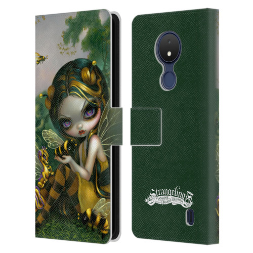 Strangeling Dragon Bee Fairy Leather Book Wallet Case Cover For Nokia C21