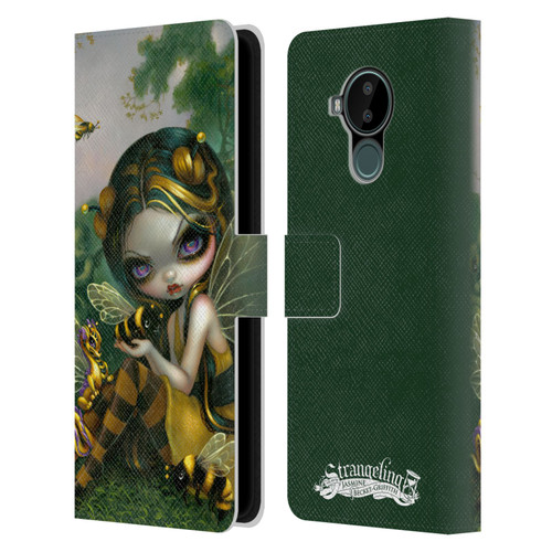 Strangeling Dragon Bee Fairy Leather Book Wallet Case Cover For Nokia C30