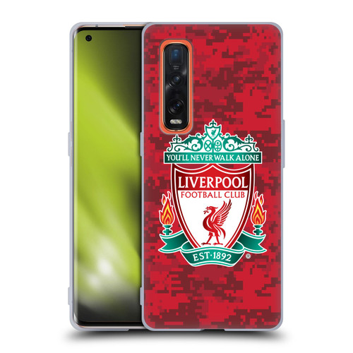 Liverpool Football Club Digital Camouflage Home Red Crest Soft Gel Case for OPPO Find X2 Pro 5G