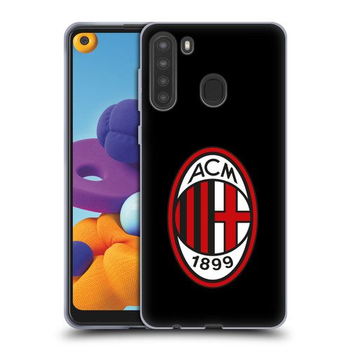 AC Milan Crest Full Colour Black Soft Gel Case for Samsung Galaxy A21 (2020)