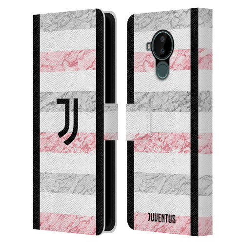 Juventus Football Club 2023/24 Match Kit Away Leather Book Wallet Case Cover For Nokia C30