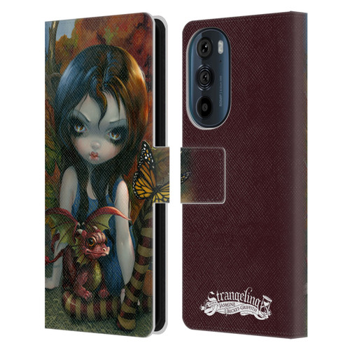 Strangeling Dragon Autumn Fairy Leather Book Wallet Case Cover For Motorola Edge 30