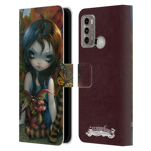 Strangeling Dragon Autumn Fairy Leather Book Wallet Case Cover For Motorola Moto G60 / Moto G40 Fusion