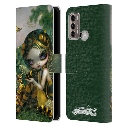 Strangeling Dragon Bee Fairy Leather Book Wallet Case Cover For Motorola Moto G60 / Moto G40 Fusion