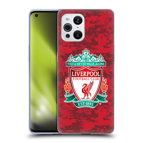 Liverpool Football Club Digital Camouflage Home Red Crest Soft Gel Case for OPPO Find X3 / Pro