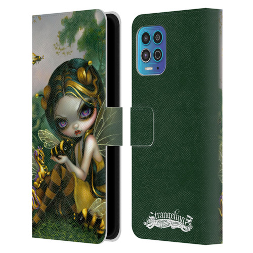 Strangeling Dragon Bee Fairy Leather Book Wallet Case Cover For Motorola Moto G100