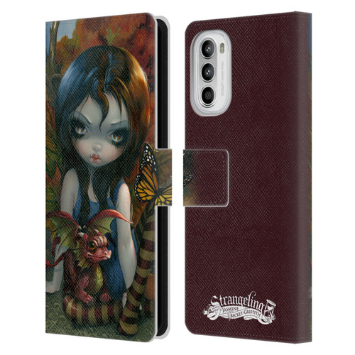 Strangeling Dragon Autumn Fairy Leather Book Wallet Case Cover For Motorola Moto G52