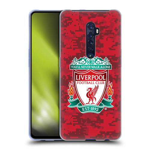 Liverpool Football Club Digital Camouflage Home Red Crest Soft Gel Case for OPPO Reno 2