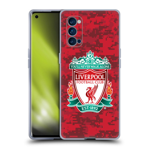 Liverpool Football Club Digital Camouflage Home Red Crest Soft Gel Case for OPPO Reno 4 Pro 5G