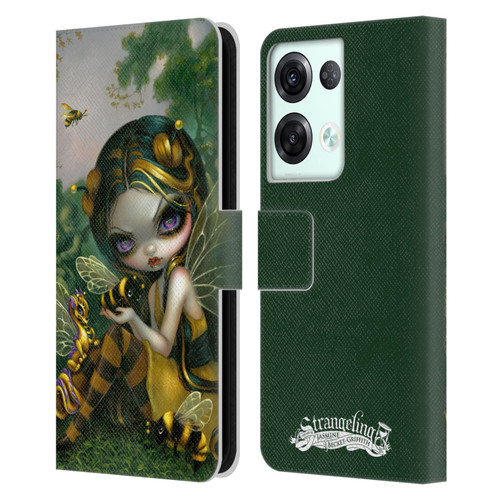 Strangeling Dragon Bee Fairy Leather Book Wallet Case Cover For OPPO Reno8 Pro