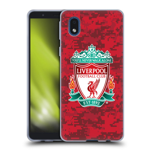 Liverpool Football Club Digital Camouflage Home Red Crest Soft Gel Case for Samsung Galaxy A01 Core (2020)