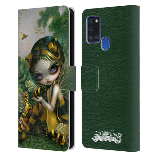 Strangeling Dragon Bee Fairy Leather Book Wallet Case Cover For Samsung Galaxy A21s (2020)