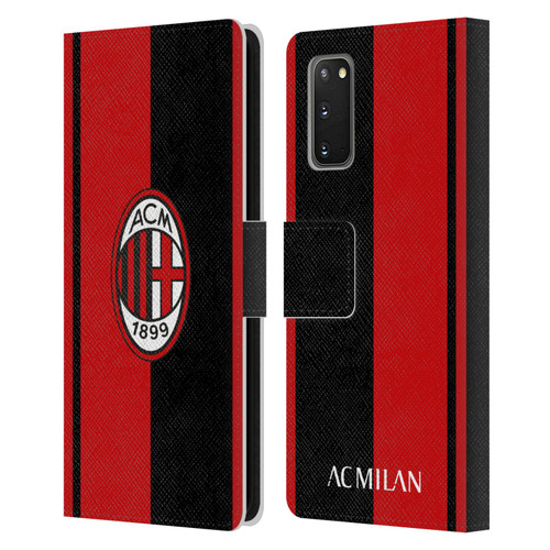 AC Milan Crest Red And Black Leather Book Wallet Case Cover For Samsung Galaxy S20 / S20 5G