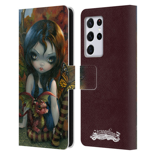 Strangeling Dragon Autumn Fairy Leather Book Wallet Case Cover For Samsung Galaxy S21 Ultra 5G