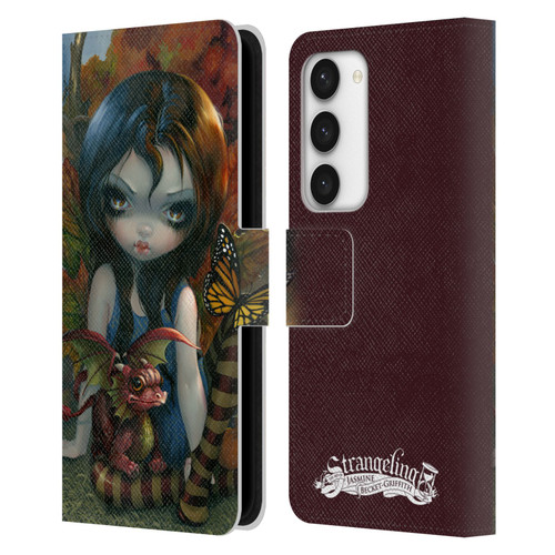 Strangeling Dragon Autumn Fairy Leather Book Wallet Case Cover For Samsung Galaxy S23 5G