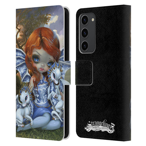 Strangeling Dragon Blue Willow Fairy Leather Book Wallet Case Cover For Samsung Galaxy S23+ 5G